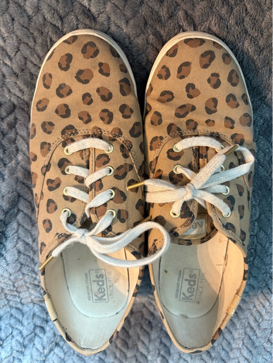 Keds Shoes - Keds Leopard Print Canvas Sneakers - Tan and Brown